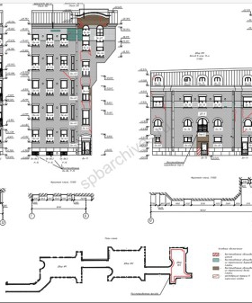 Фасад третьего двора. Проект ремонта и реставрации фасадов 2020 г. Из коллекции ООО «Ажио».
                                                    