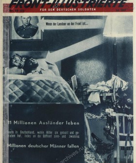 Обложка журнала «FRONT-ILLUSTRIERTE fur den Deutschen Soldaten» № 19 (63). Июль 1943 г. ЦГАИПД СПб. Ф. Р-116 Л. Оп. 9. Д. 1270. Л. 7.
                                            