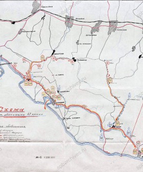 Схема санветэвакуации 47 армии. 1943 г. ЦАМО. Ф. 402, Оп. 9575, Д. 157.
                                                    