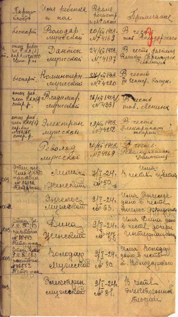 Книга регистрации рождений Петроградского района. 1923 – 1924 гг. ЦГА СПб. Книга регистрации рождений Петроградского района. 1923 – 1924 гг. ЦГА СПб.