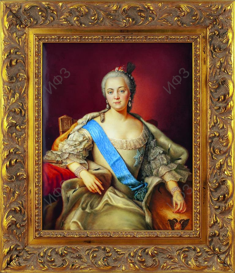 Пласт «Императрица Елизавета Петровна». 2009 г. Автор росписи А.Т.Волков. АО «Императорский фарфоровый завод».