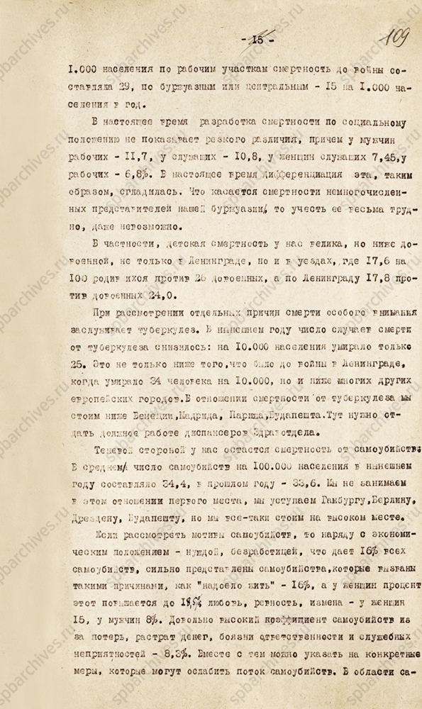 Доклад заведующего губстатотделом С.М. Югенбурга об основных показателях развития экономики Ленинграда и губернии за 1924/25 гг. 28 октября 1925 г. ЦГА СПб. Ф. 164. Оп. 18. Д. 60. Л. 95-110.