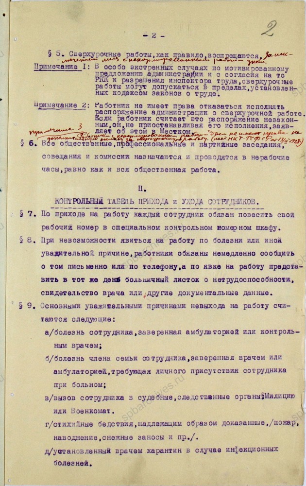 Извлечение из правила внутреннего распорядка Ленинградского областного исторического архива. 1939 г. Ф. ЦГИА СПб. Оп. 1. Д. 41. Л. 1-5