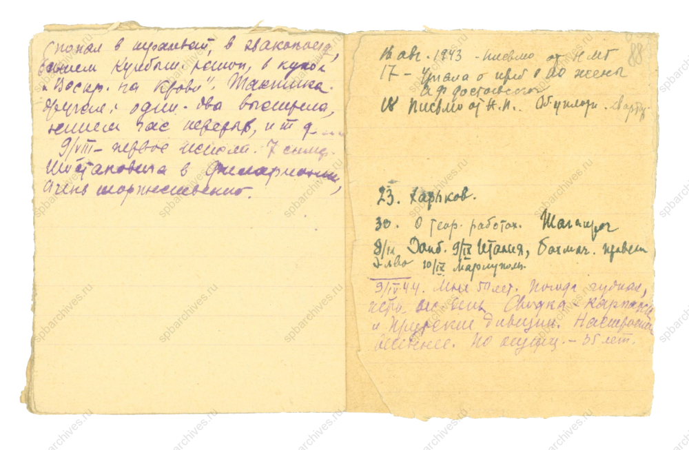 ЦГАНТД СПб. Ф.Р-153. Оп.1. Д.94. Л.86об, 88