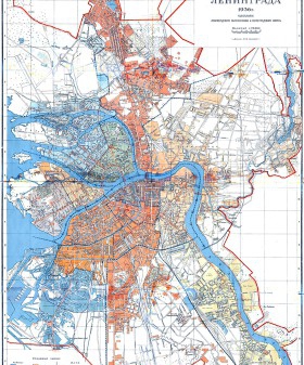 План Ленинграда с указанием новых границ районов города. 1936 г. Источник: http://www.etomesto.ru/map-peterburg_1936lensovet/