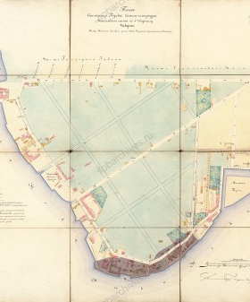 Генеральный план местности Чекуши на юго-западе Васильевского острова. 1852 г. РГИА. Ф. 218. Оп. 4. Д. 356. Л. 357.