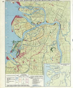 Схема изменений гидрографической сети на территории Петербурга — Ленинграда в XVIII — XX вв. Ленинград. Историко-географический атлас. Л., 1981. С. 56.