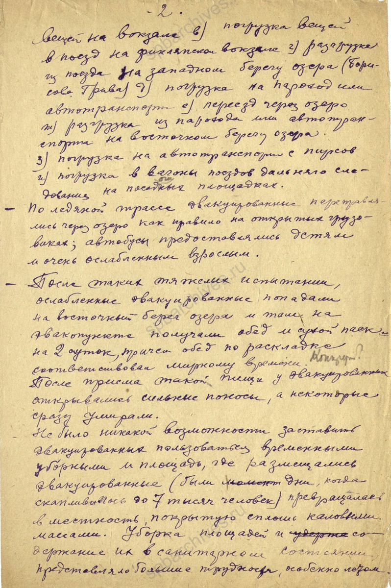 Воспоминания М.А. Месселя, главного врача Городской станции скорой медицинской помощи с 1922 по 1952 г., об эвакуации. 1942 год. Музей истории Городской станции скорой медицинской помощи. Л. 1−7.
                                                                                                                    